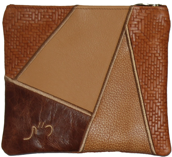 Prestige Leather Tallit & Tefillin Bag — Geometric Design, Premier Collection (755I-TN2)