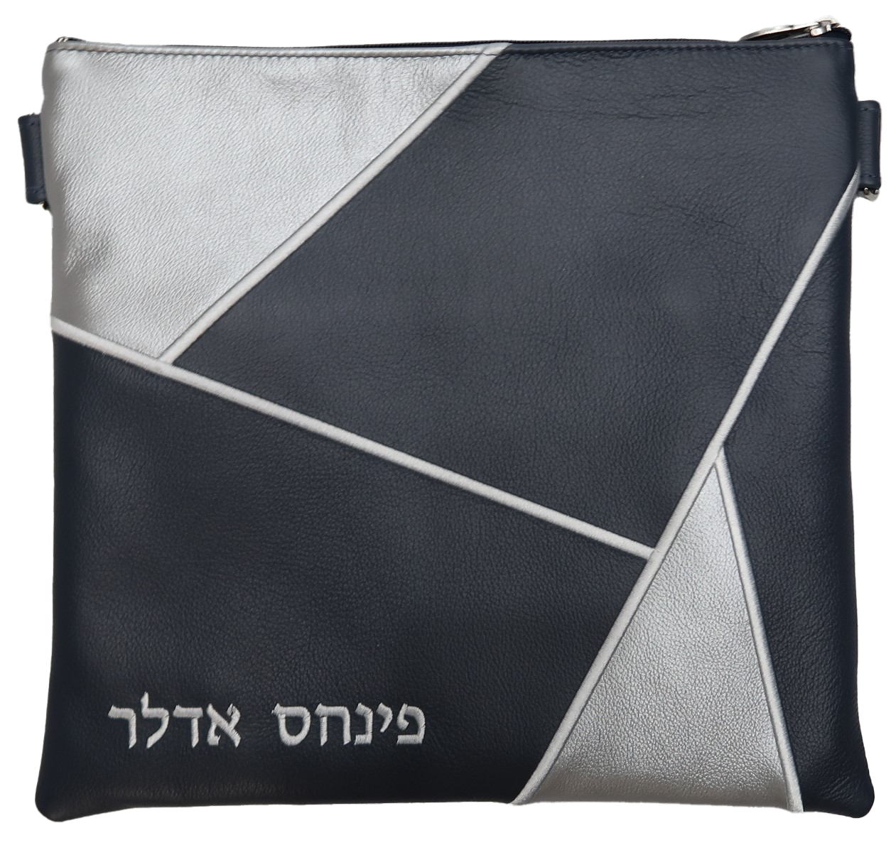 Prestige Leather Tallit & Tefillin Bag — Geometric & Colorblock Design, Regal Collection (755F-SM7)