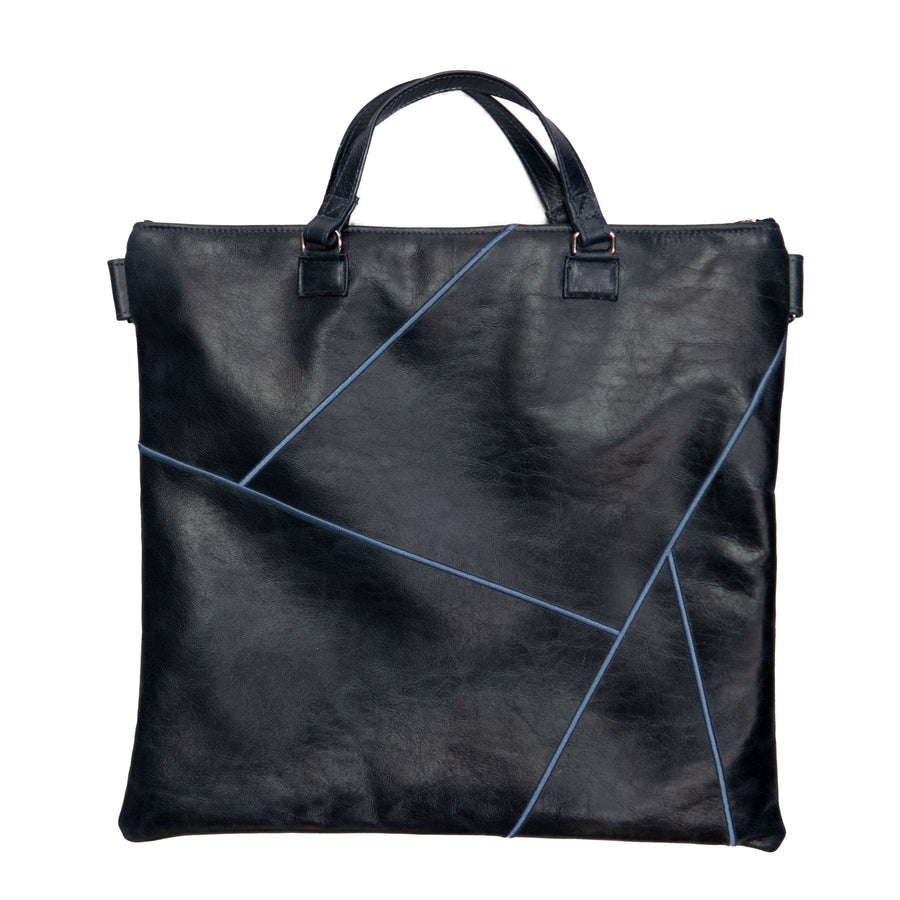 Personalization preview — Prestige Leather Tallit & Tefillin Bag — Geometric Design, Exclusive Collection (755G-NV2)