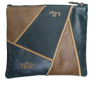 Prestige Leather Tallit & Tefillin Bag — Geometric Design, Premier Collection (755I-SI)