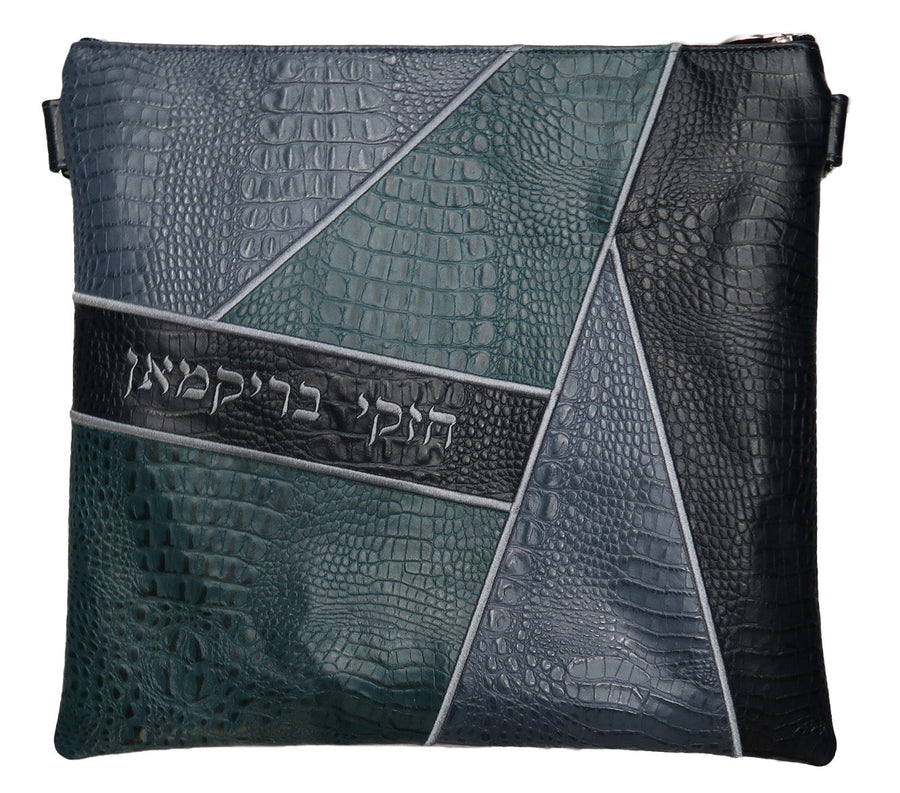 Personalization preview — Croc Tallit & Tefillin Bag — Geometric & Croc Design, Imperial Collection