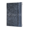 Dusty Blue antique leather Machzor Shevach Style 76 with brocade design