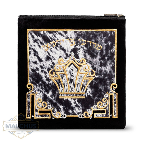 Bag #763 Black Velvet & Gold Emb - Judaica Accessories