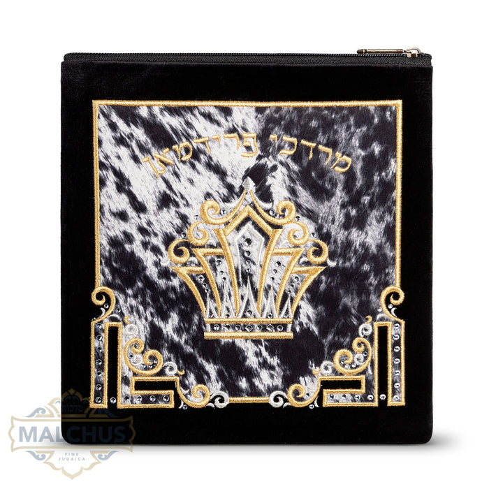 Bag #763 Black Velvet & Gold Emb - Judaica Accessories