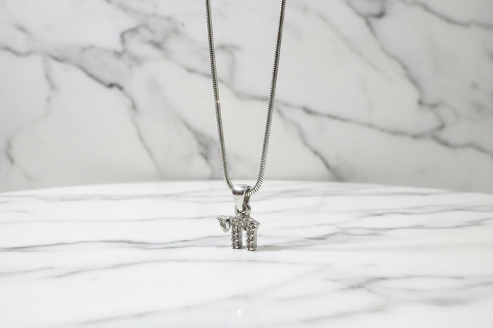 Cubic zirconia chai necklace — sparkling vintage sterling charm | Judaica Square Lakewood