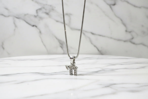 Cubic zirconia chai necklace — sparkling vintage sterling charm | Judaica Square Lakewood