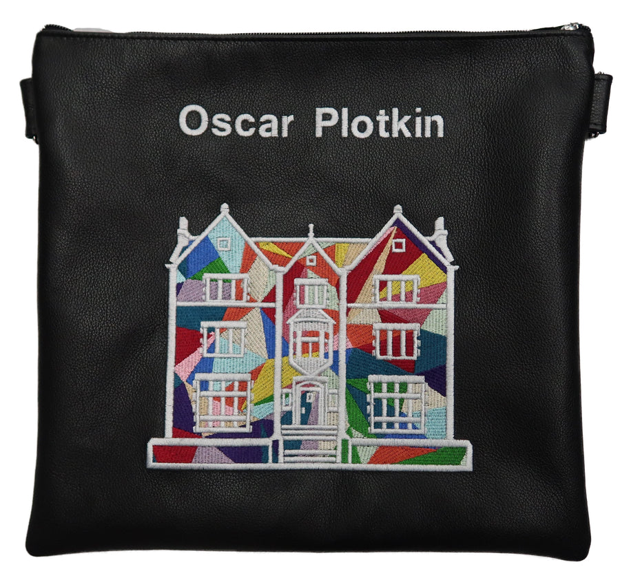 Personalization preview — Leather Tallit & Tefillin Bag — Geometric & 770 Design, Imperial Collection