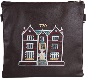 Prestige Leather Tallit & Tefillin Bag — 770 Design, Classic Collection (770B-BR2)