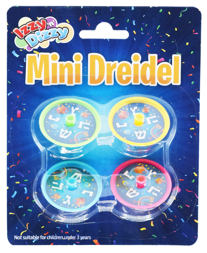 Mini Plastic Fun Dreidels — assorted four-colour plastic dreidels | Judaica Square Lakewood