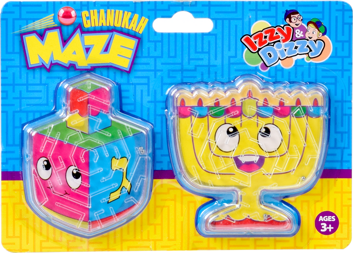 Chanukah Maze Toy — two handheld maze puzzles with Chanukah artwork | Judaica Square Lakewood