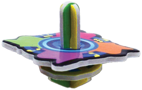 3D Dreidel Puzzle — interlocking plastic puzzle pieces forming a dreidel, in assorted colors | Judaica Square Lakewood