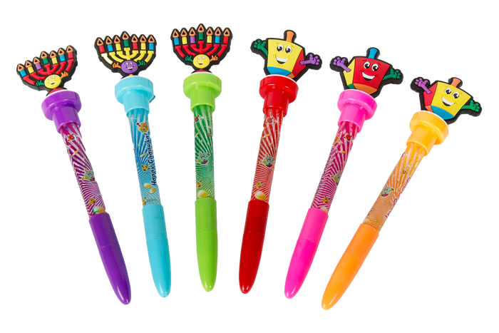 Chanukah Pens 4-in-1 — multi-color Chanukah pen with four click ink colors | Judaica Square Lakewood