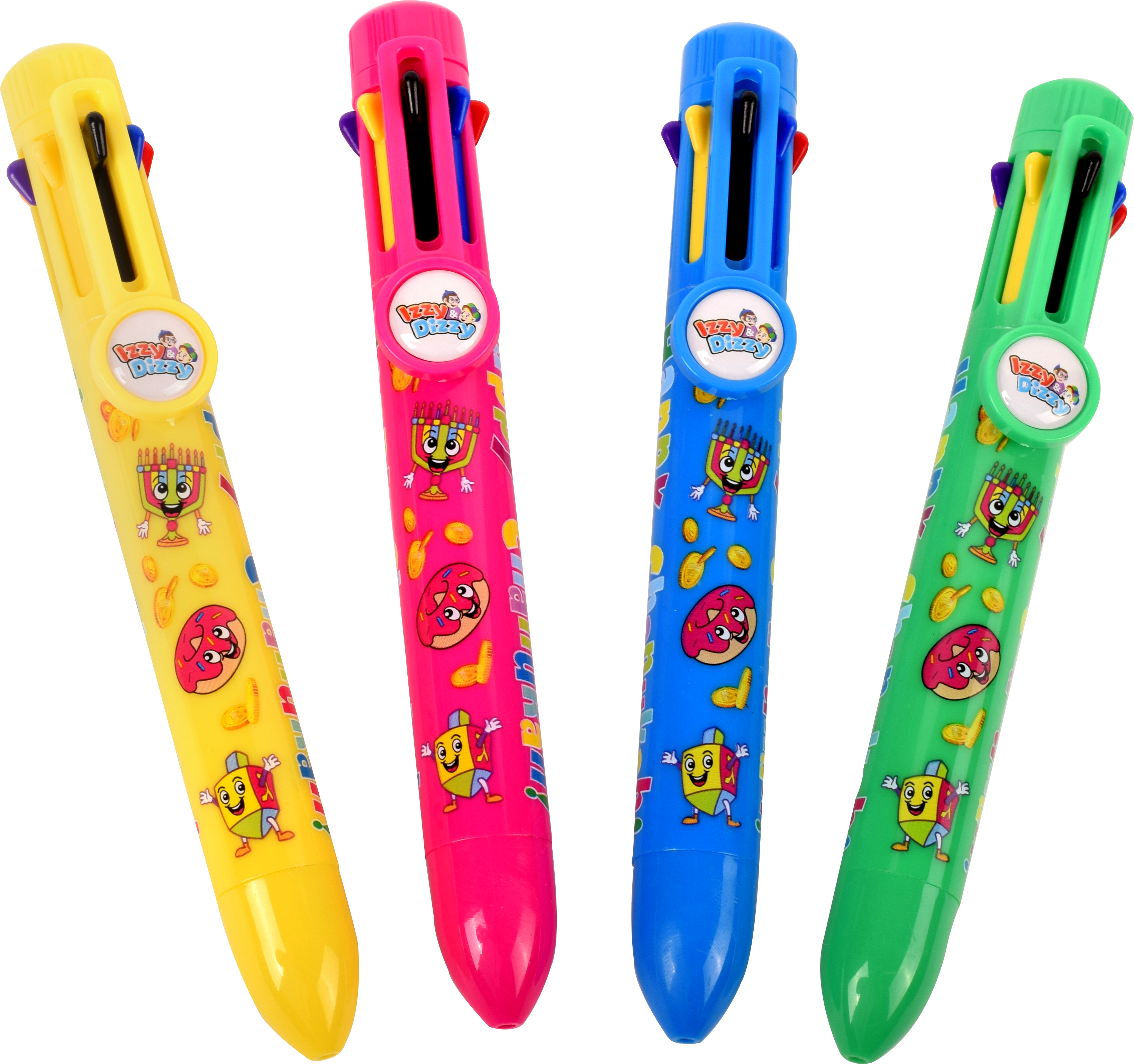 Chanukah 8-Color Shuttle Pens — Judaica Square