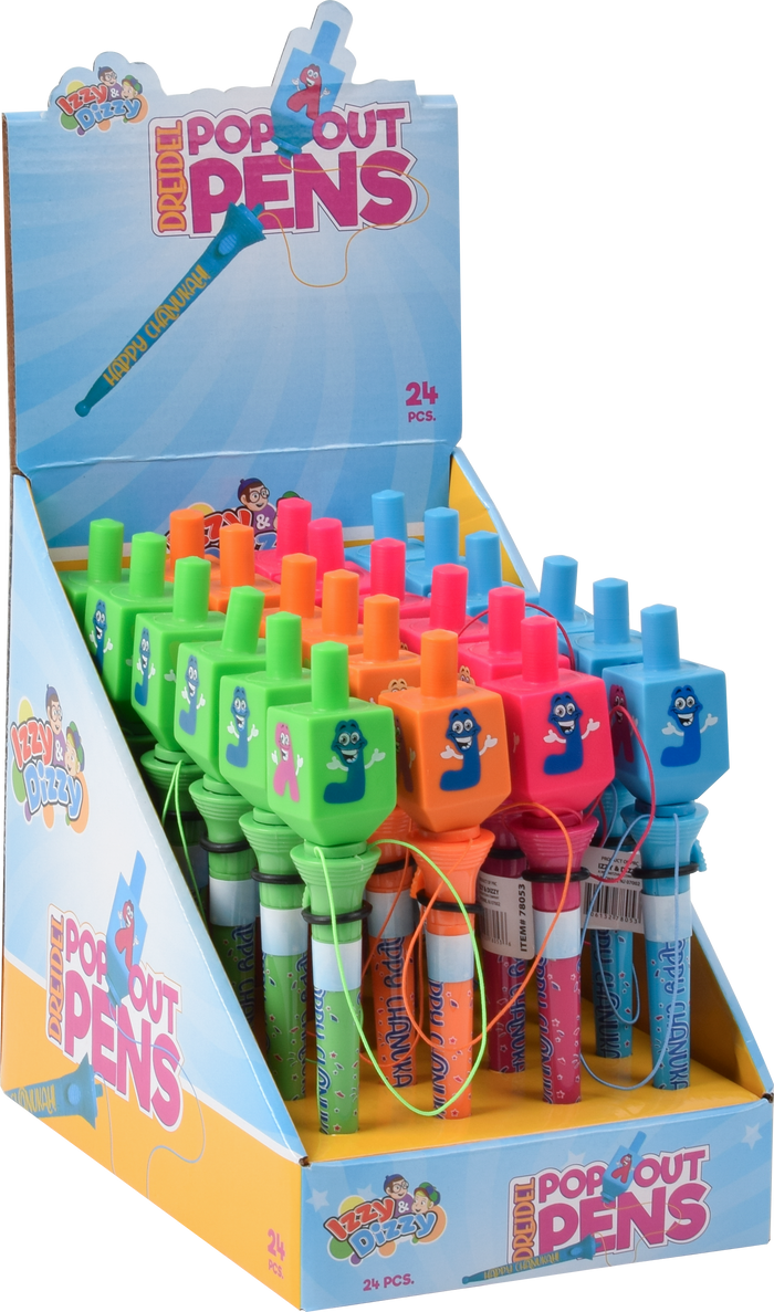 Chanukah Pop-Out Pens — spring-up holiday topper on a novelty pen | Judaica Square Lakewood