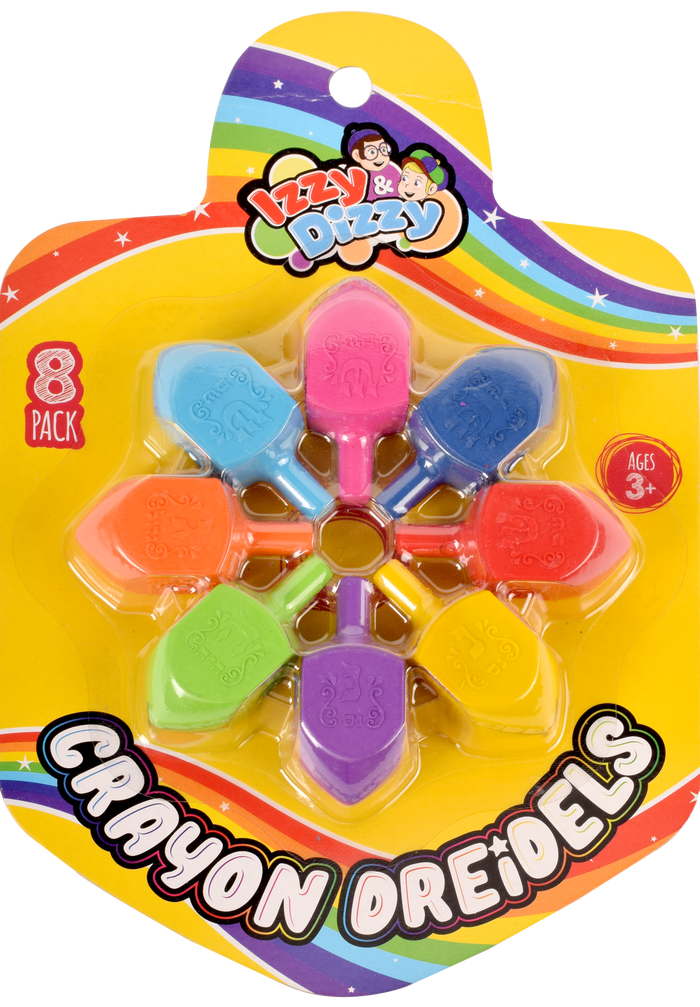 Crayon Dreidels — colored crayons molded in a dreidel shape | Judaica Square Lakewood