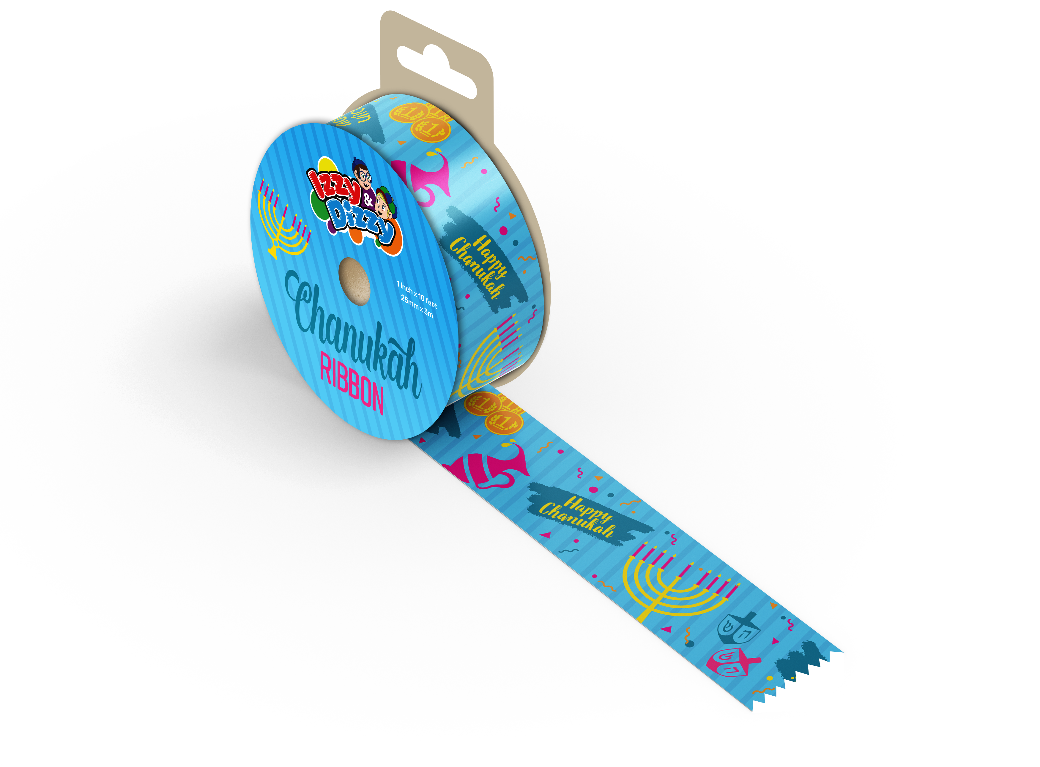 Chanukah Ribbon 2.5cm — Judaica Square