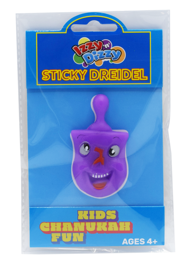 Sticky Throw Dreidel Toy — soft tacky dreidel clinging to a smooth surface | Judaica Square Lakewood