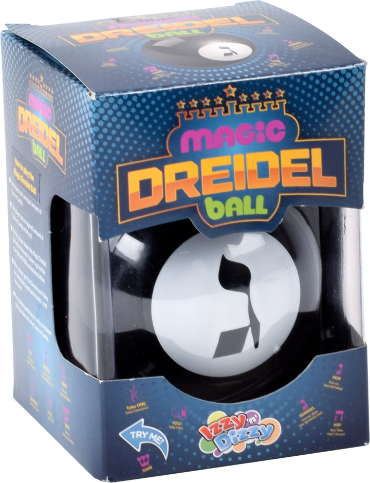 Magic Dreidel Ball: rounded dreidel toy spinning on a floor