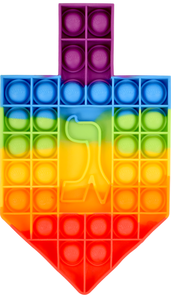 Dreidel Pop Toy — large dreidel-shaped pop fidget held in two hands | Judaica Square Lakewood
