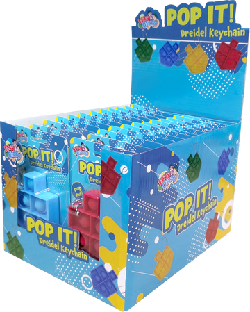 Dreidel Pop Keychain — small dreidel pop fidget on a key ring | Judaica Square Lakewood