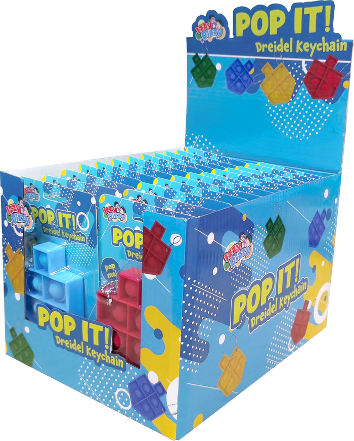 Dreidel Pop Keychain — small dreidel pop fidget on a key ring | Judaica Square Lakewood