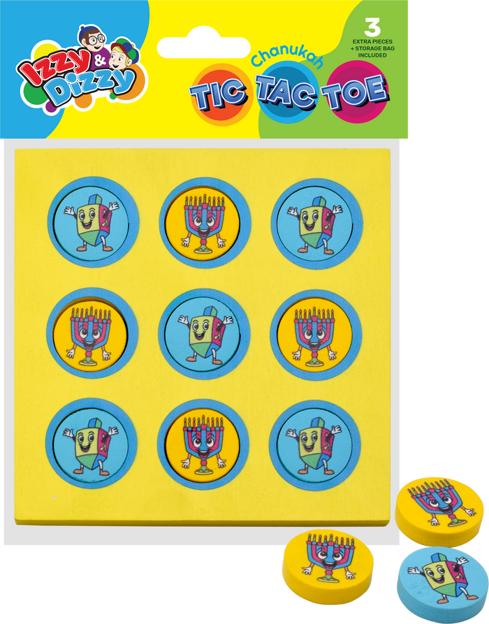 Chanukah Tic Tac Toe — Chanukah tic tac toe board with dreidel and menorah playing pieces | Judaica Square Lakewood
