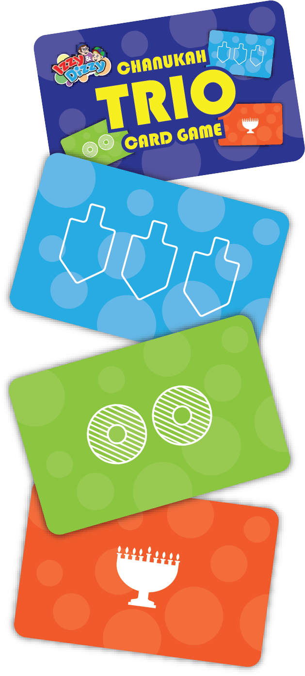 Chanukah Trio Card Game — Chanukah trio card game with matched sets of three cards | Judaica Square Lakewood