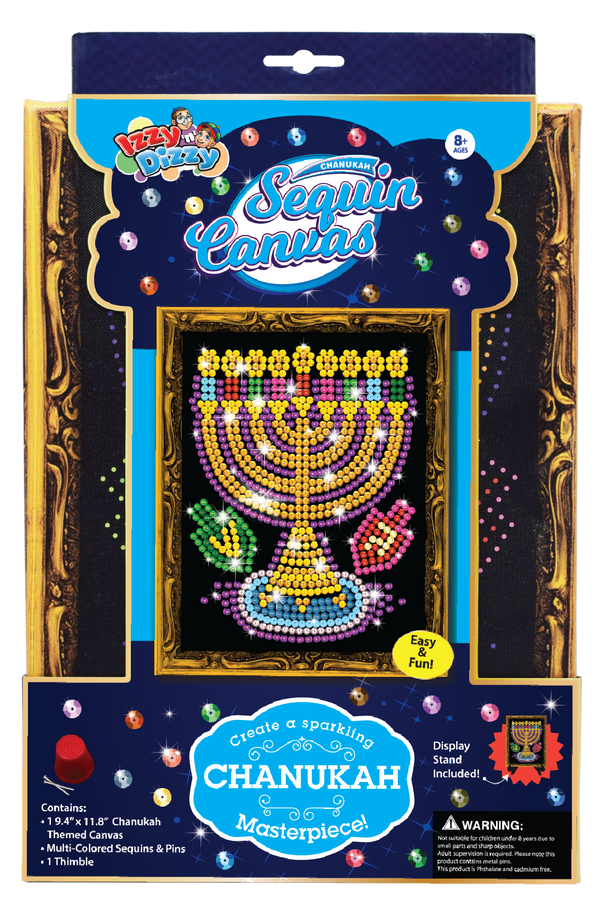 Chanukah Sequins Canvas Kit — Judaica Square