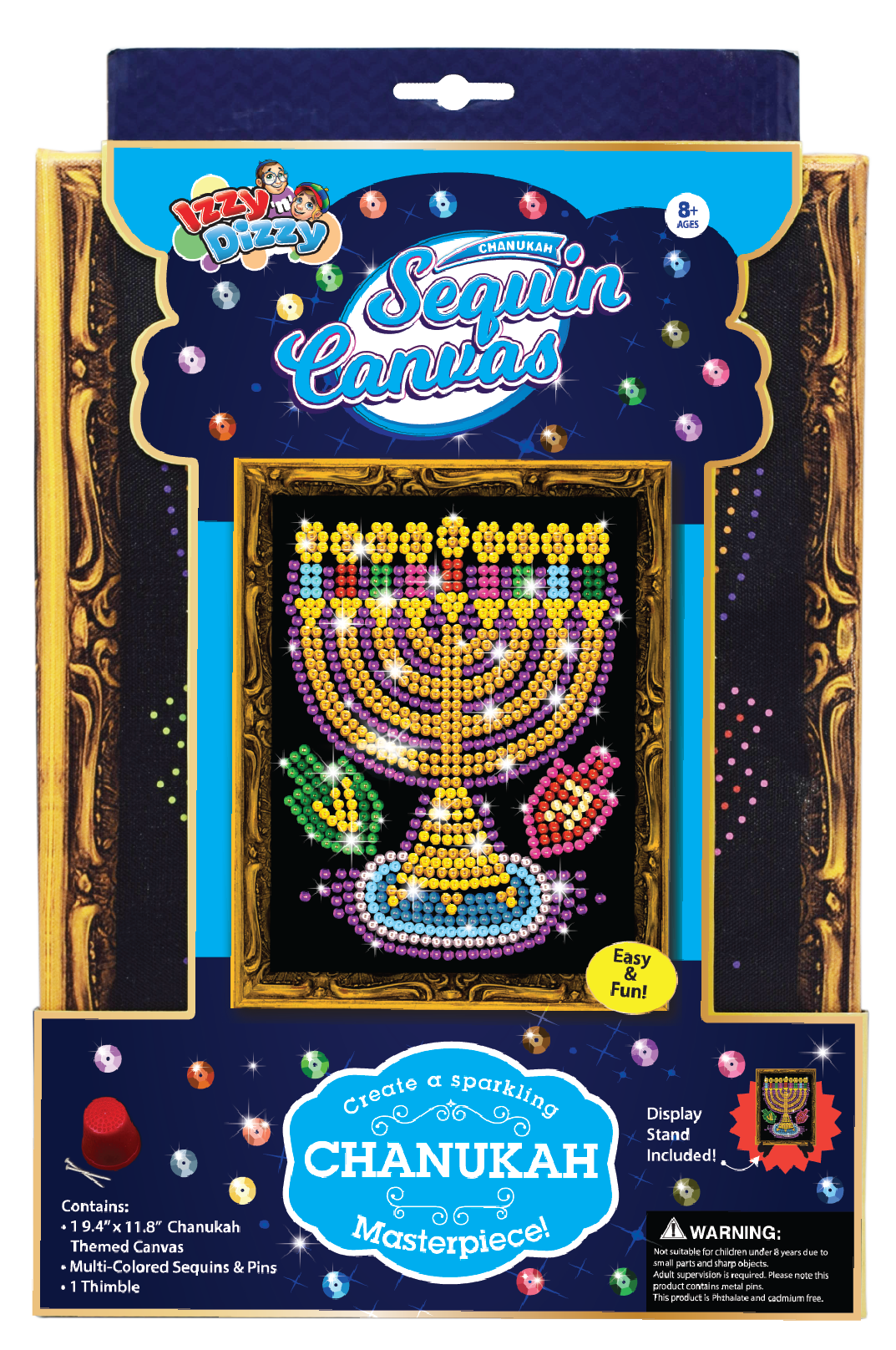 Chanukah Sequins Canvas Kit — Judaica Square