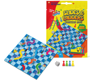 Chanukah Slides-n-Ladders Game, Travel — compact travel game board in English | Judaica Square Lakewood