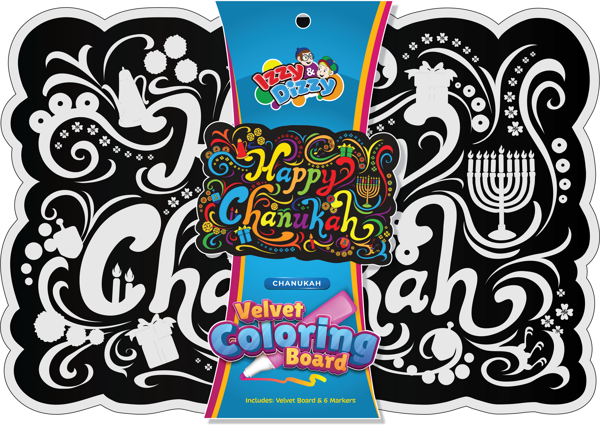 Chanukah Velvet Coloring Board — Judaica Square
