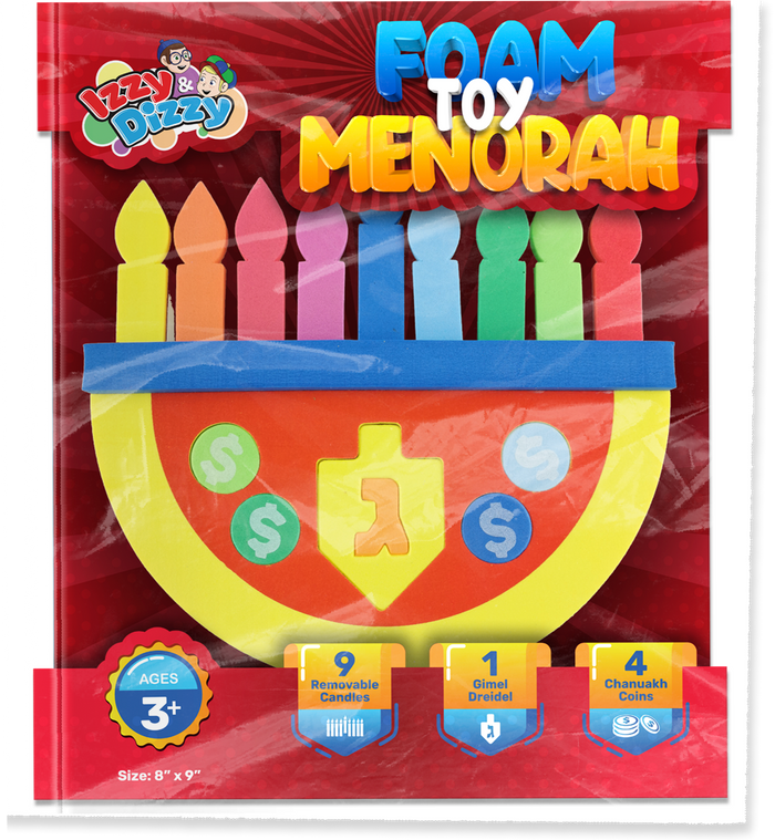 Foam Menorah — soft lightweight foam Chanukah menorah for children | Judaica Square Lakewood