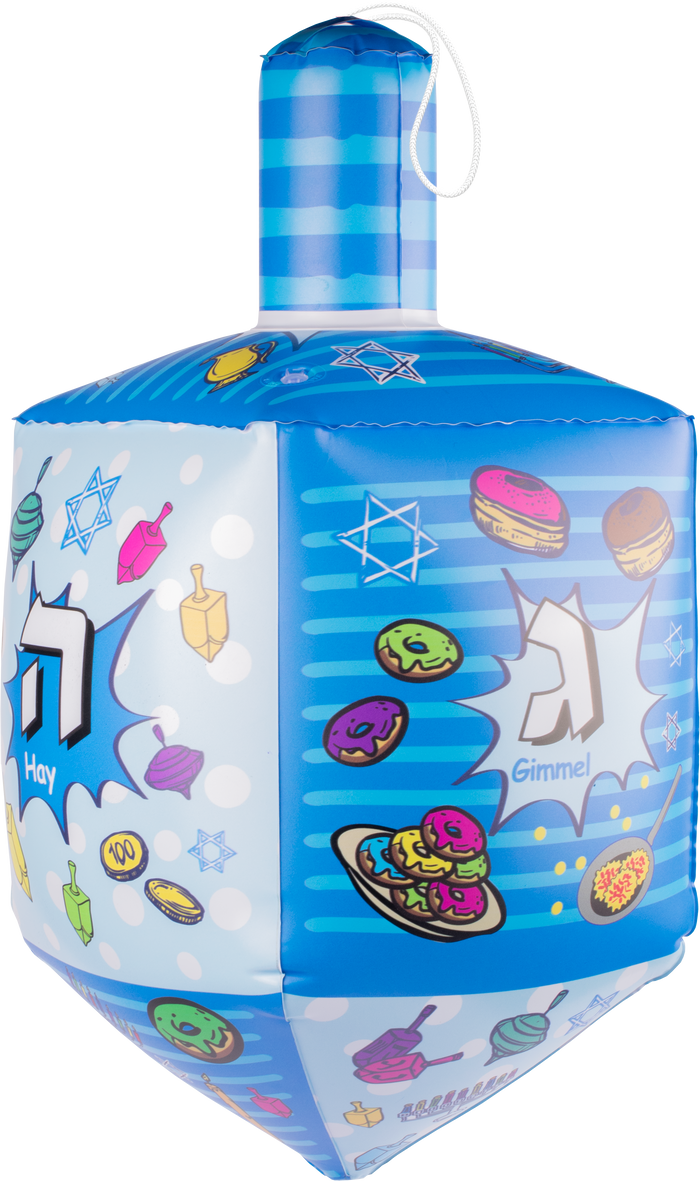 Blue Inflatable Dreidel — inflated blue vinyl dreidel with Hebrew letters | Judaica Square Lakewood