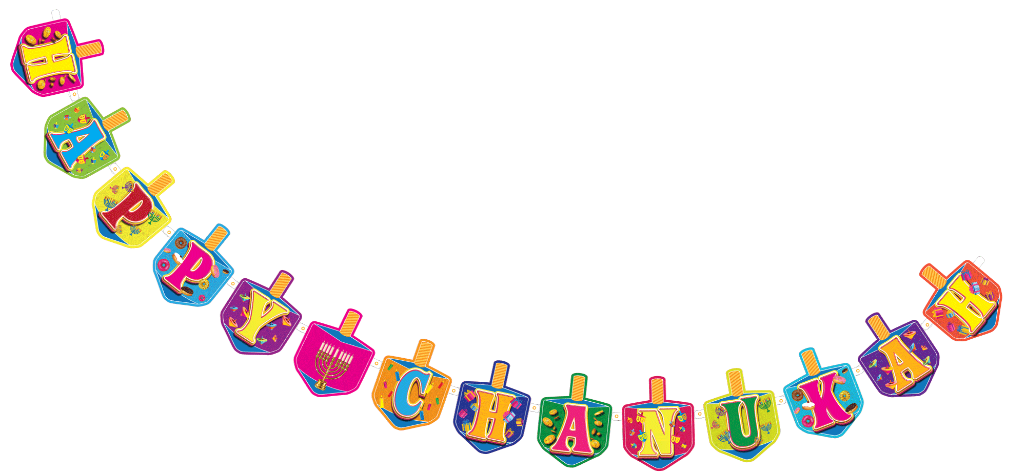 Happy Chanukah Banner - Dreidel Shape — Judaica Square