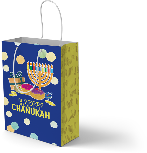 Chanukah Gift Bag - English 8" X 12" — Judaica Square
