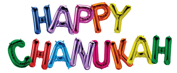 Happy Chanukah Letter Balloons- Multi-Color — Judaica Square