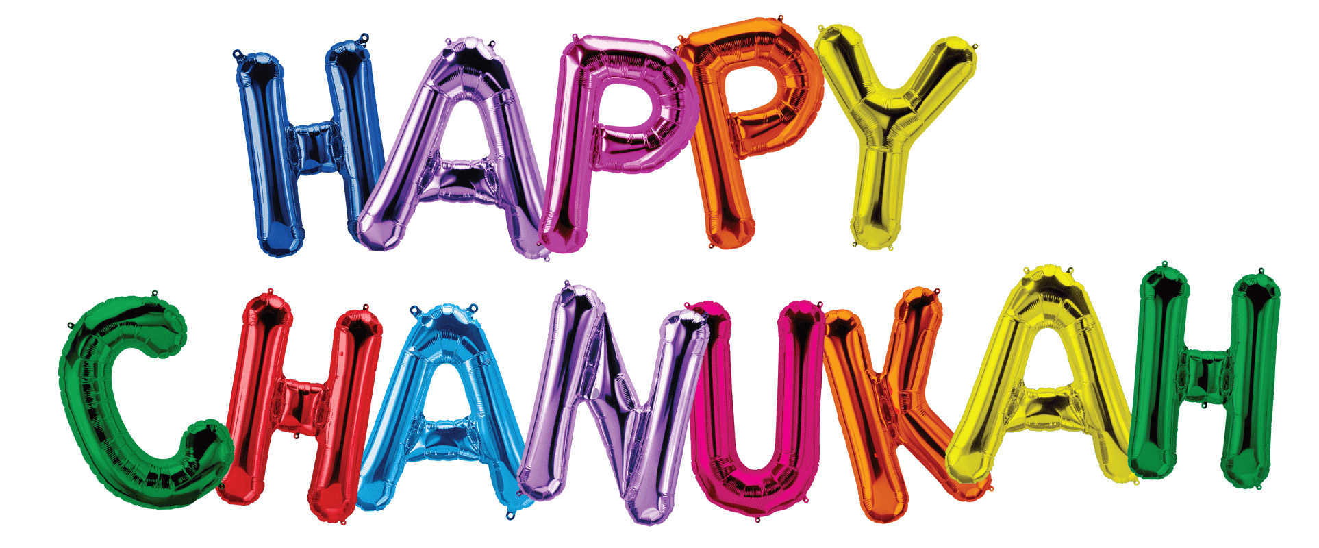 Happy Chanukah Letter Balloons- Multi-Color — Judaica Square
