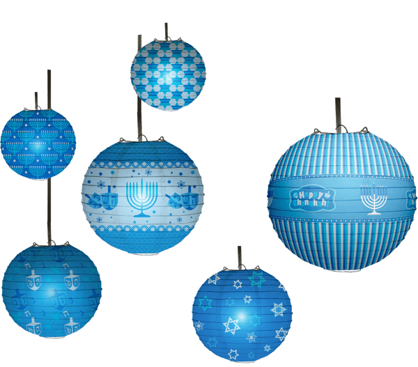 6pk Chanukah Ball LED Lanterns — Judaica Square