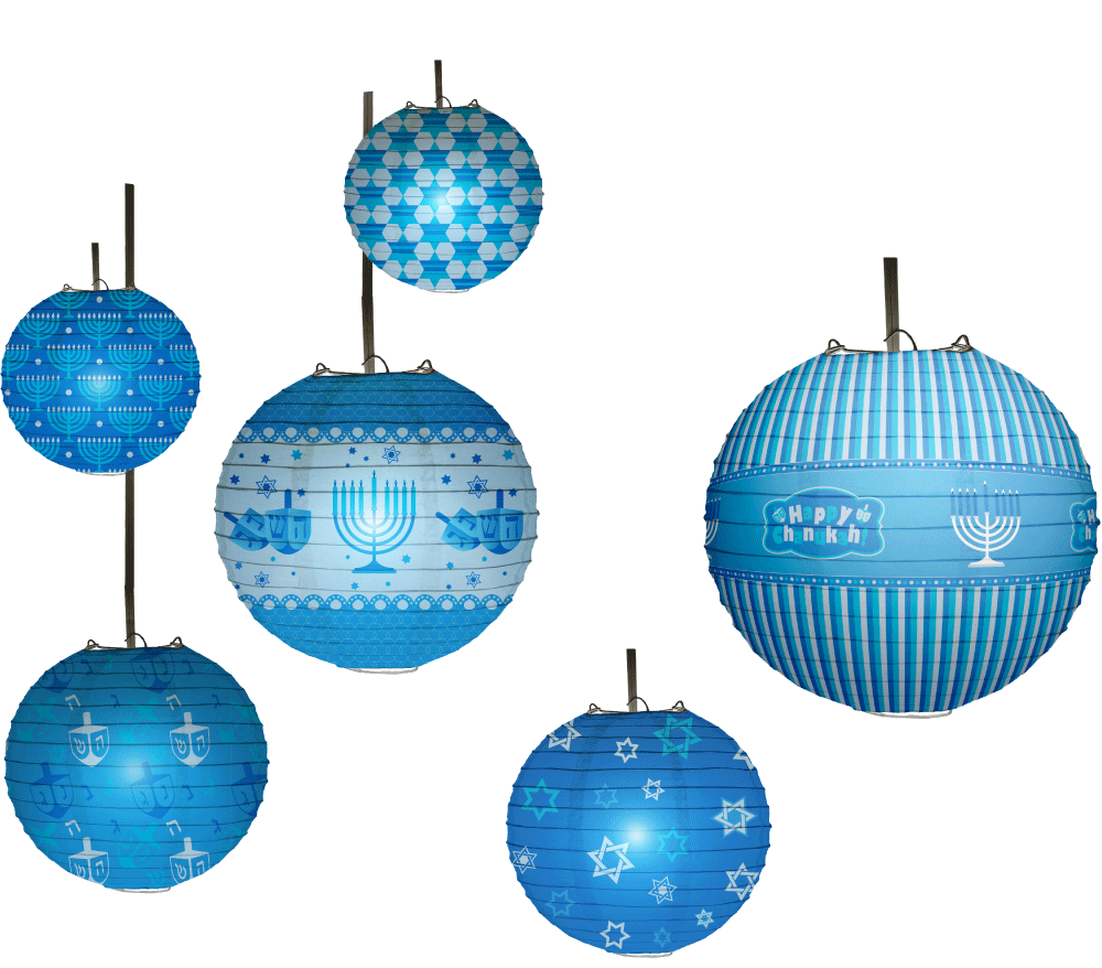 6pk Chanukah Ball LED Lanterns — Judaica Square
