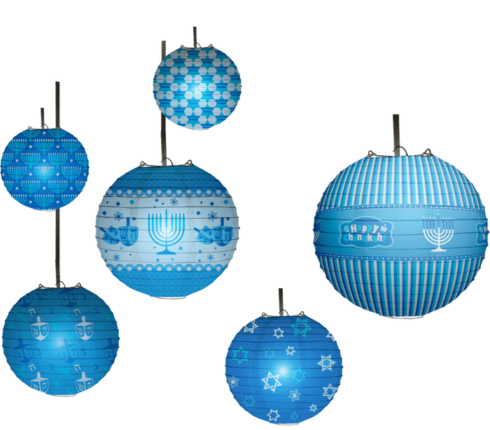 6pk Chanukah Ball LED Lanterns — Judaica Square
