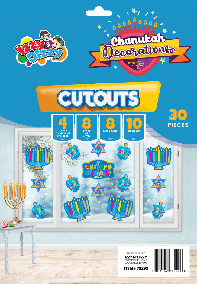 30pk Chanukah Cutouts — Judaica Square