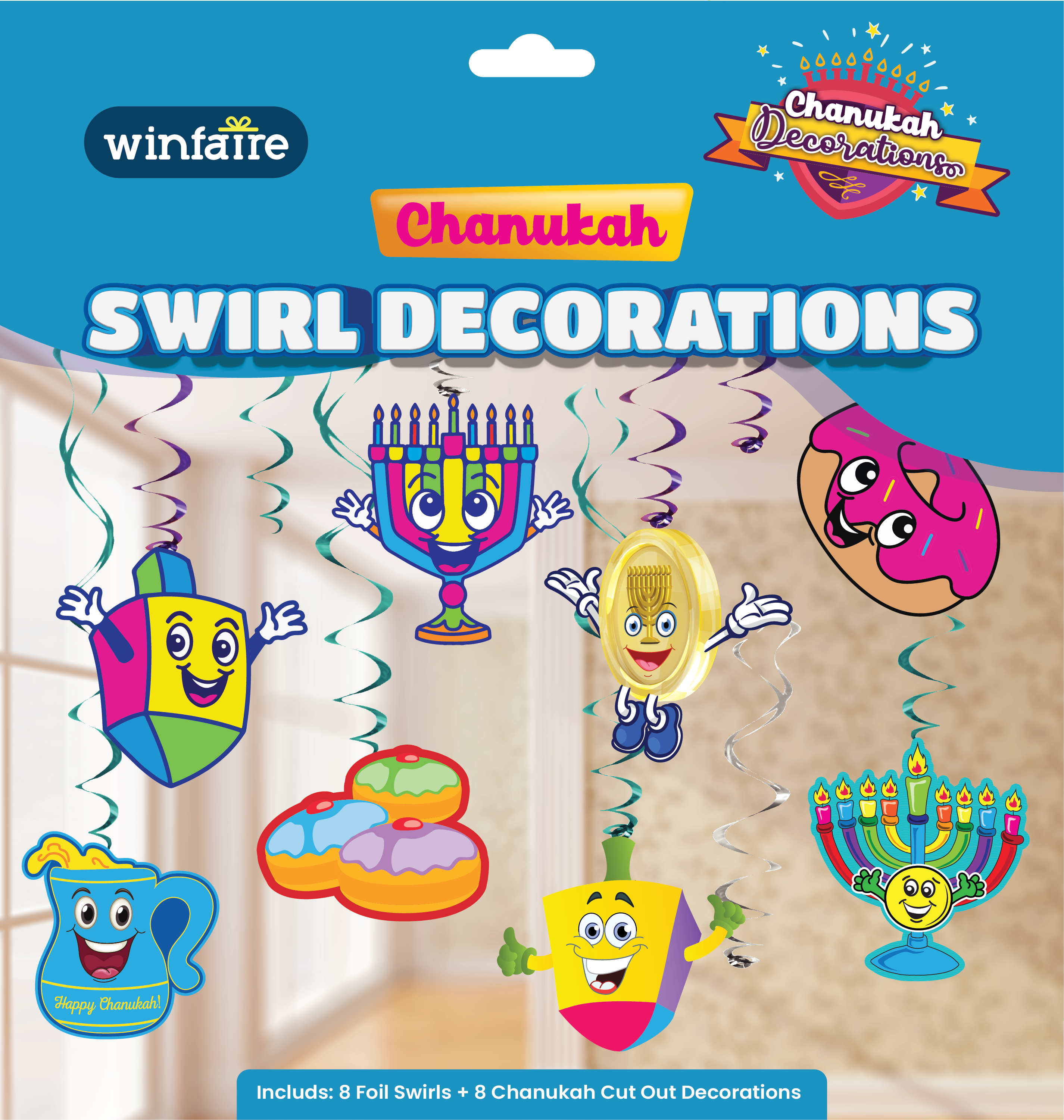 Chanukah Swirl Decorations — Judaica Square