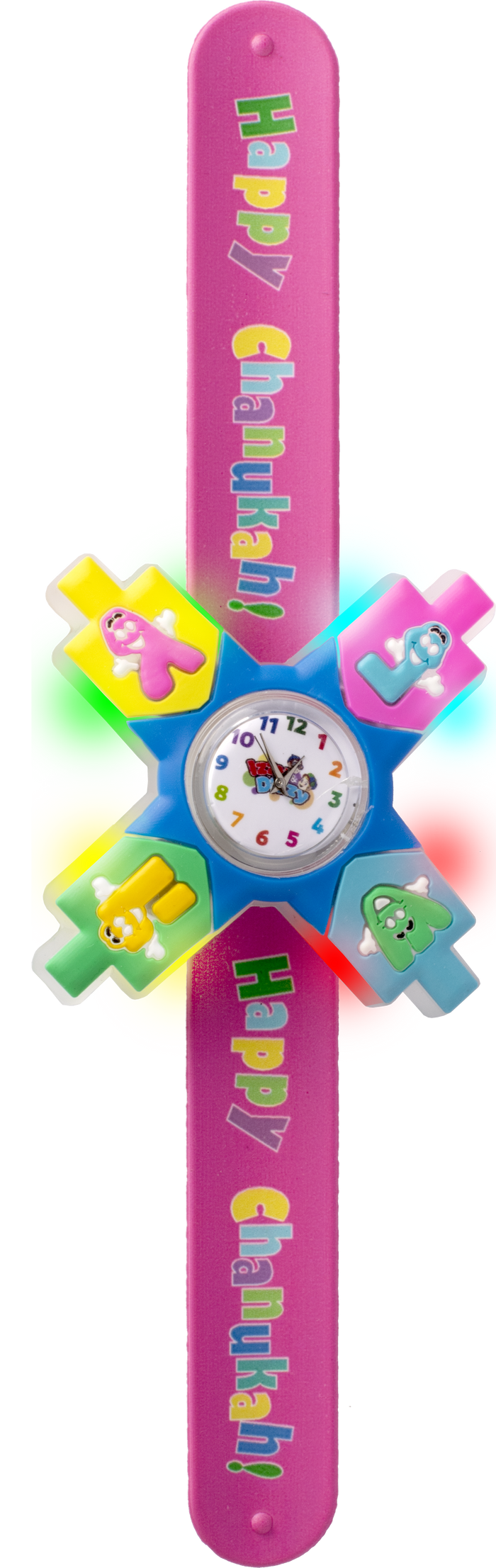 Chanukah Spinning Watch — wrist band with a spinning holiday face | Judaica Square Lakewood