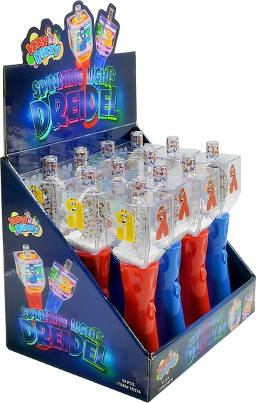 Spinning Lights Dreidel — dreidel toy spinning with coloured flashing lights | Judaica Square Lakewood