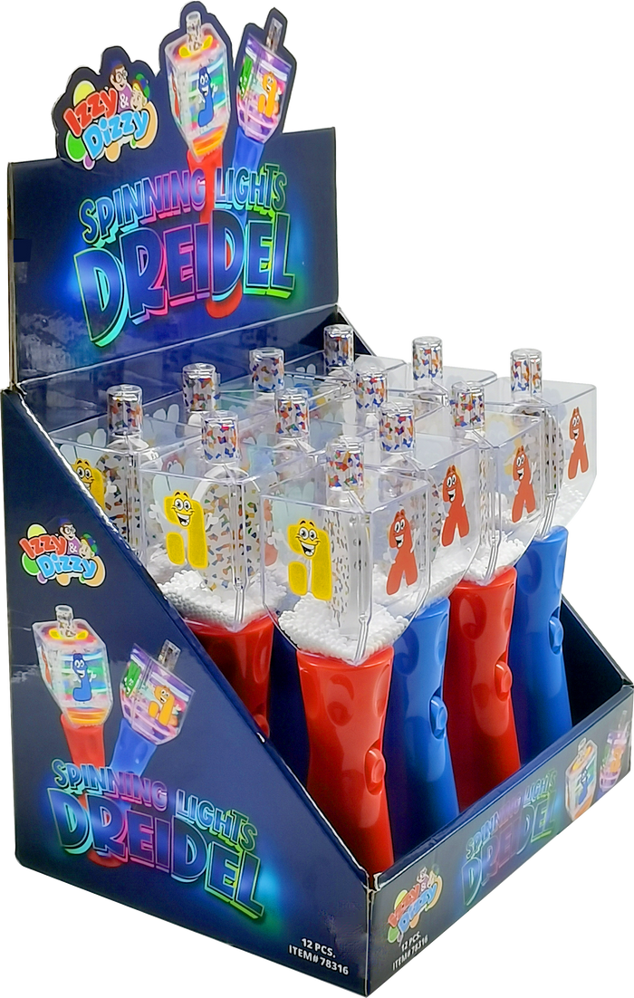 Spinning Lights Dreidel — dreidel toy spinning with coloured flashing lights | Judaica Square Lakewood