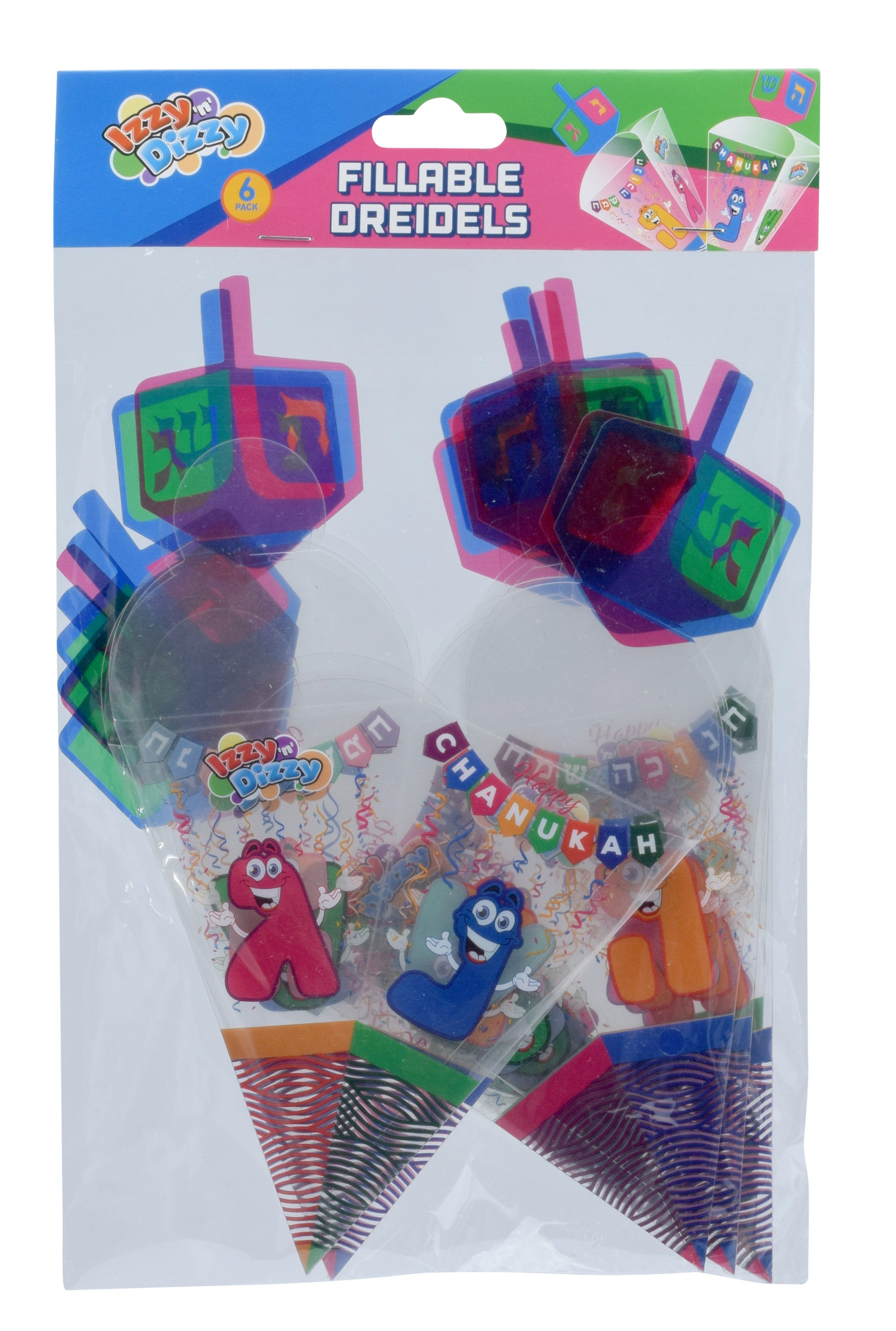 6pk PVC Fillable Dreidels — Judaica Square