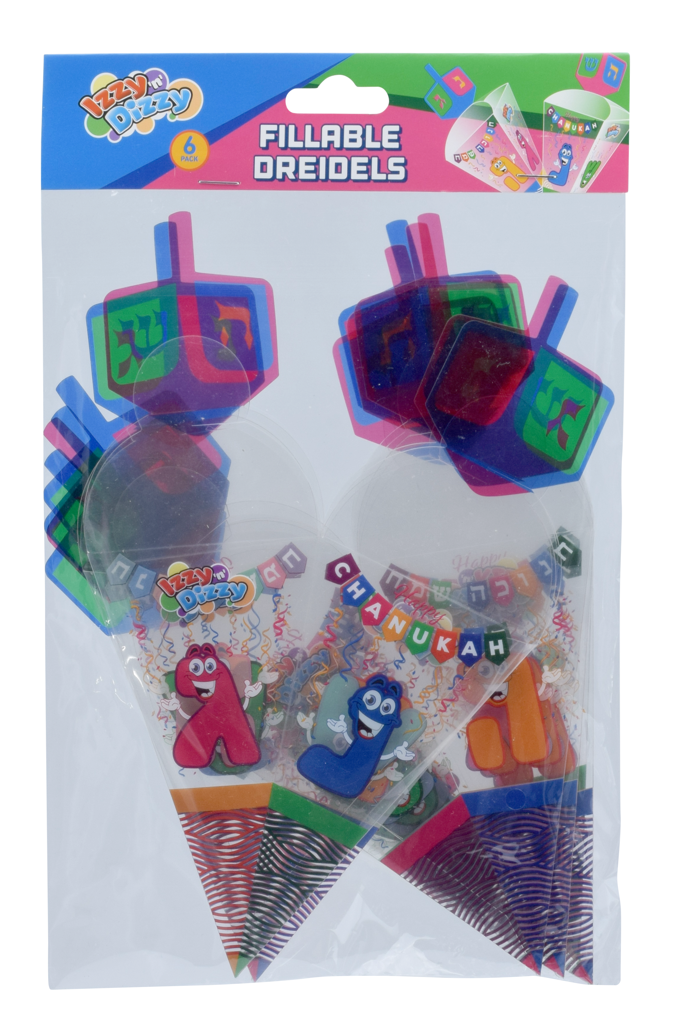 6pk PVC Fillable Dreidels — Judaica Square