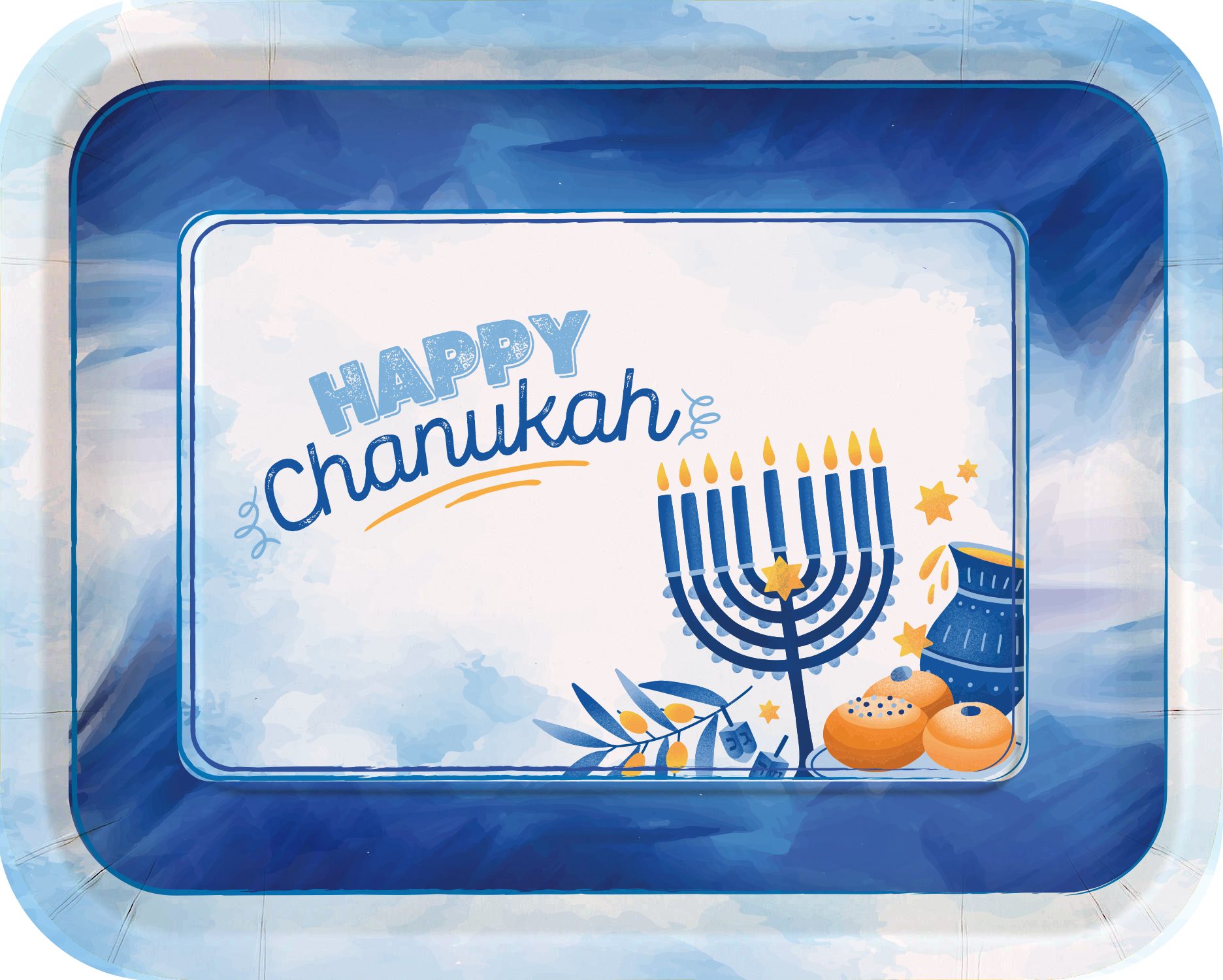 Serving Tray - Blue & White — Judaica Square