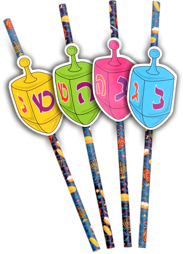 12pk Chanukah Paper Straws — Judaica Square