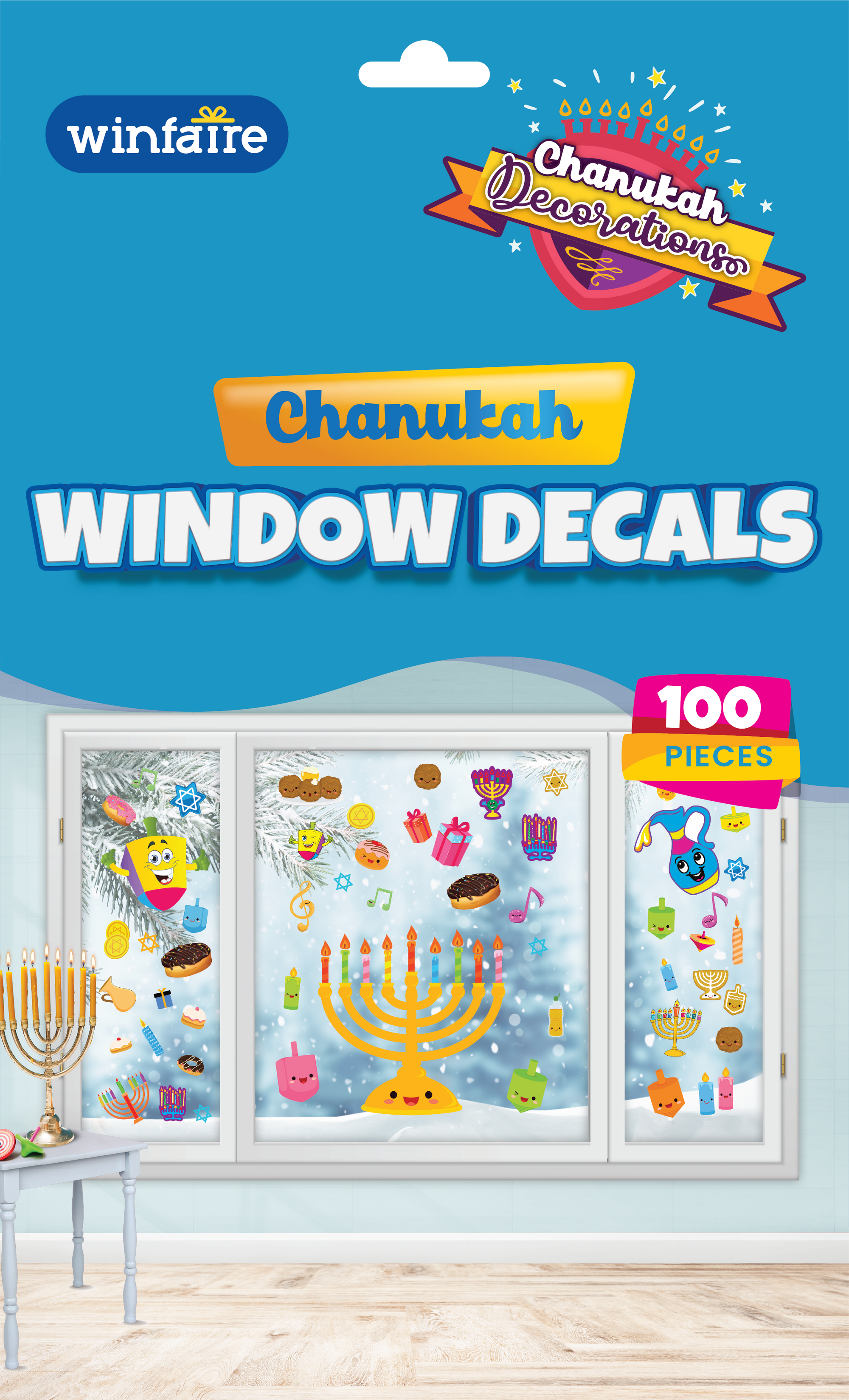 Chanukah Window Decals - 100pcs — Judaica Square